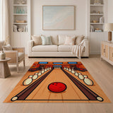 Bowling Alley Cartoon Area Rug