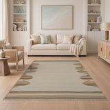 Beige Tan Wavy Abstract Area Rug