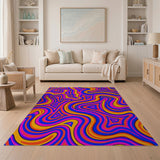 Vibrant Psychedelic Wave Area Rug