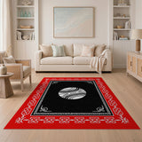 Red Heritage Tribal Rug with Striped Orb