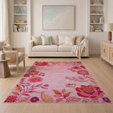 Blush Peony Floral Vintage Blush Pink Peony Floral Area Rug