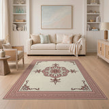 Elegant Pink Medallion Persian Area Rug