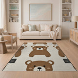Adorable Brown Teddy Bear Kids Area Rug