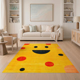 Yellow Smiley Face Kids Area Rug