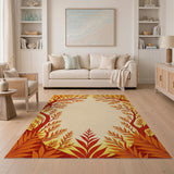 Orange Autumn Foliage Arch Area Rug