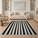 Bold Black White Striped No. 6 Area Rug