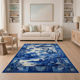 Blue Chinese Landscape Area Rug