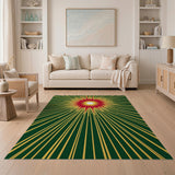 Radiant Starburst Green Area Rug