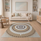 Beige Mandala Heritage Tribal Rug