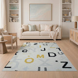 Modern Geometric Alphabet Area Rug