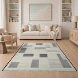 Black and White Monochrome Geometric Modern Area Rug