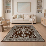 Elegant Brown Ivory Traditional Persian Area Rug