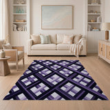 Geometric Modern Purple Purple Geometric Lattice Area Rug