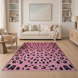 Hot Pink Leopard Spot Area Rug