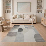 Geometric Modern Modern Abstract Grey Geometric Area Rug