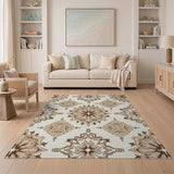 Elegant Beige Persian Medallion Traditional Persian Area Rug