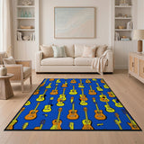 Vibrant Guitar Pattern Area Rug