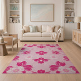 Floral Vintage Blush Pink Cherry Blossom Floral Area Rug
