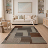 Modern Geometric Block Area Rug
