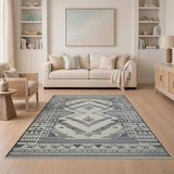 Heritage Tribal Grey Geometric Tribal Area Rug