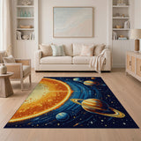 Multi-color and Patterns Pixelated Solar System Area Rug