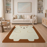 Cute Bear on Toast Kids Cartoon Rug