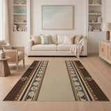 Brown Tan Southwestern Runner Rug