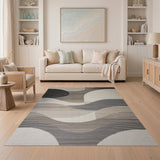 Modern Geometric Abstract Neutral Area Rug