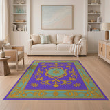 Purple Purple Medallion Traditional Persian Rug