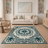 Mandala Teal Mandala Persian Area Rug