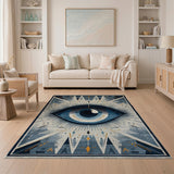 Mystic All-Seeing Eye Blue Geometric Rug