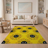 Smiling Sunflower Yellow Area Rug