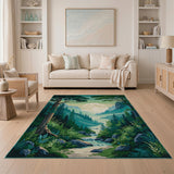 Moonlit Evergreen Forest Area Rug