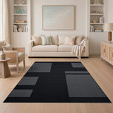 Geometric Modern Modern Grey Block Geometric Area Rug