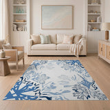 Blue Floral Vintage Area Rug