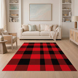 Bold Red Black Buffalo Plaid No. 5 Area Rug