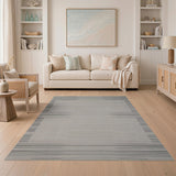 Grey Woven Geometric Area Rug