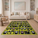 Playful Cartoon Cats Grid Area Rug