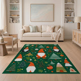 Festive Green Gnome Christmas Area Rug