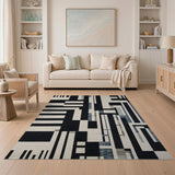 Bold Geometric Black White No. 6 Area Rug