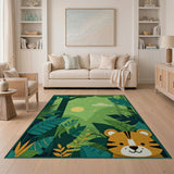 Cute Tiger Jungle Kids Area Rug