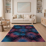 Blue and Teal Blue Teal Starburst Geometric Area Rug