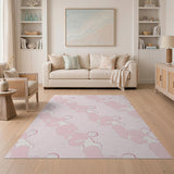 Playful Pink Elephant Silhouette Area Rug