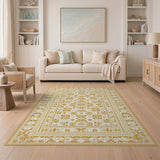 Gold and Silver Gold Geometric Persian Area Rug