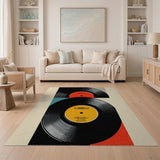 Vinyl Record Stack Multi-Color Area Rug