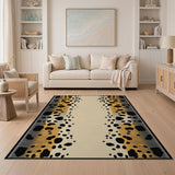 Orange Leopard Print Distressed Area Rug