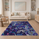 Cosmic Whales Abstract Area Rug