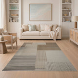 Neutral Geometric Woven Area Rug