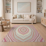 Pink Agate Wave Abstract Area Rug