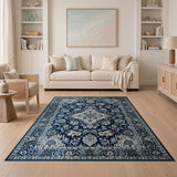Traditional Persian Navy Blue Traditional Persian Medallion Rug